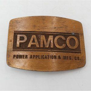 Pam Co Belt Buckle PAMCO Vintage Promo Advertising Power Application Manufacturi